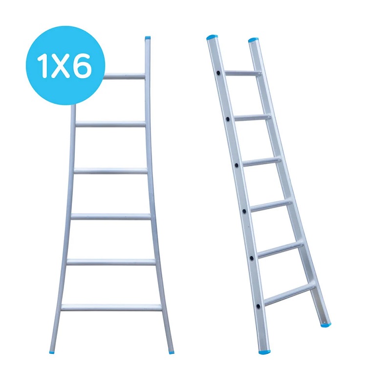 Maxall ladder 1 x 6 sports uitgebogen lengte 1,75 mtr