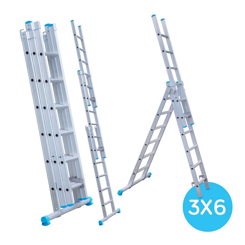 Maxall ladder 3 x 6 sports rechte uitvoering  max. lengte  3,25 mtr