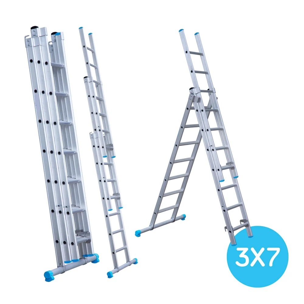 Maxall ladder 3 x 7 sports rechte uitvoering  max. lengte  4,00 mtr