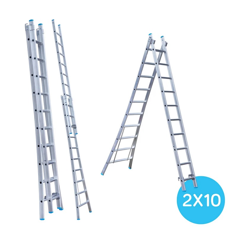 Maxall ladder 2 x 10 sports uitgebogen max. lengte 4,50 mtr