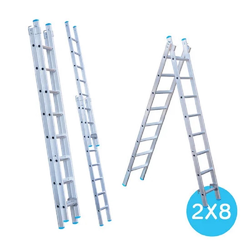 Maxall ladder 2 x 8 sports rechte uitvoering max. lengte 3,50 mtr