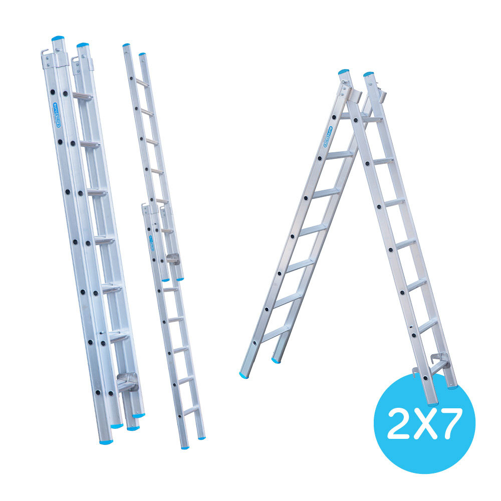 Maxall ladder 2 x 7 sports rechte uitvoering max. lengte 3,25 mtr