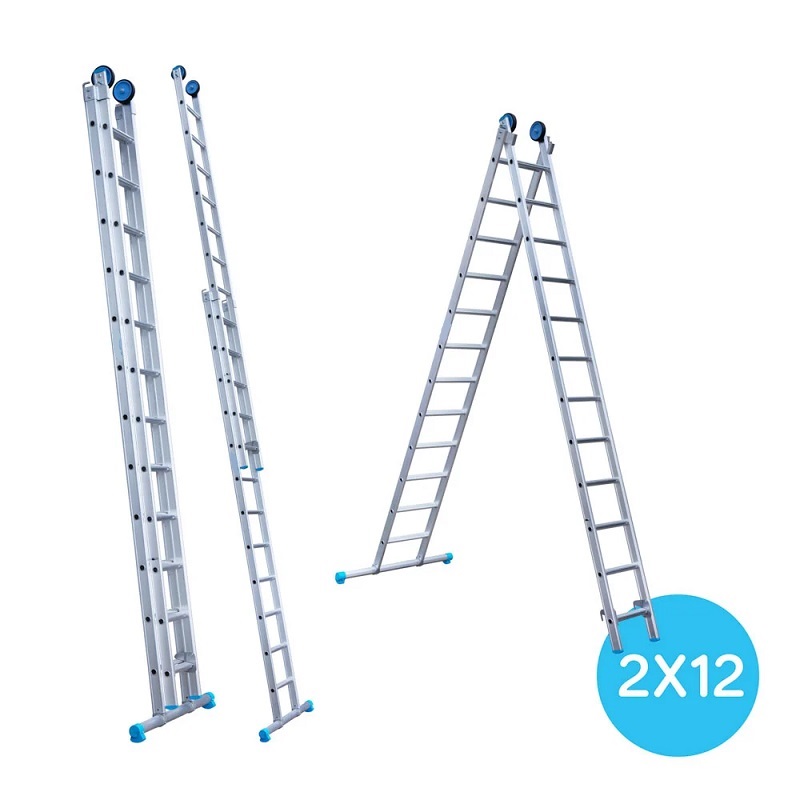 Maxall ladder 2 x 12 sports rechte uitvoering max. lengte 5,50 mtr