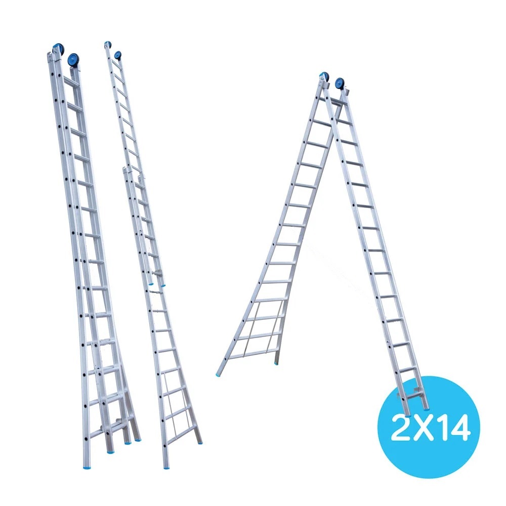 Maxall ladder 2 x 14 sports uitgebogen max. lengte 6,50 mtr