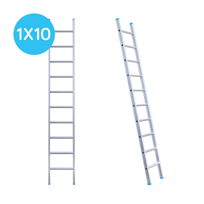 Maxall ladder 1 x 10 sports rechte uitvoering lengte 2,75 mtr