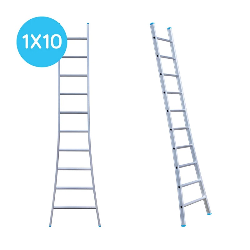Maxall ladder 1 x 10 sportsuitgebogenlengte 2,75 mtr