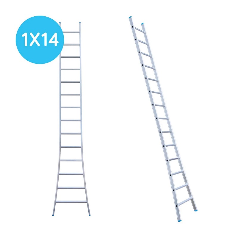 Maxall ladder 1 x 14 sportsuitgebogenlengte 3,75 mtr